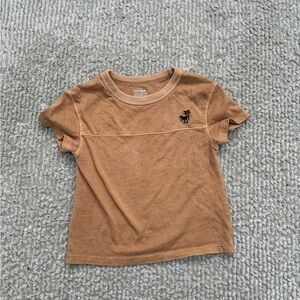 Cat & Jack Brown Kids Tee with Embroidered Logo